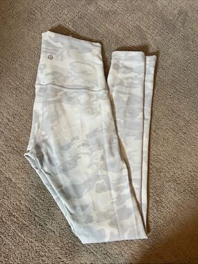 Lululemon White/Grey Camo High-Rise Leggings